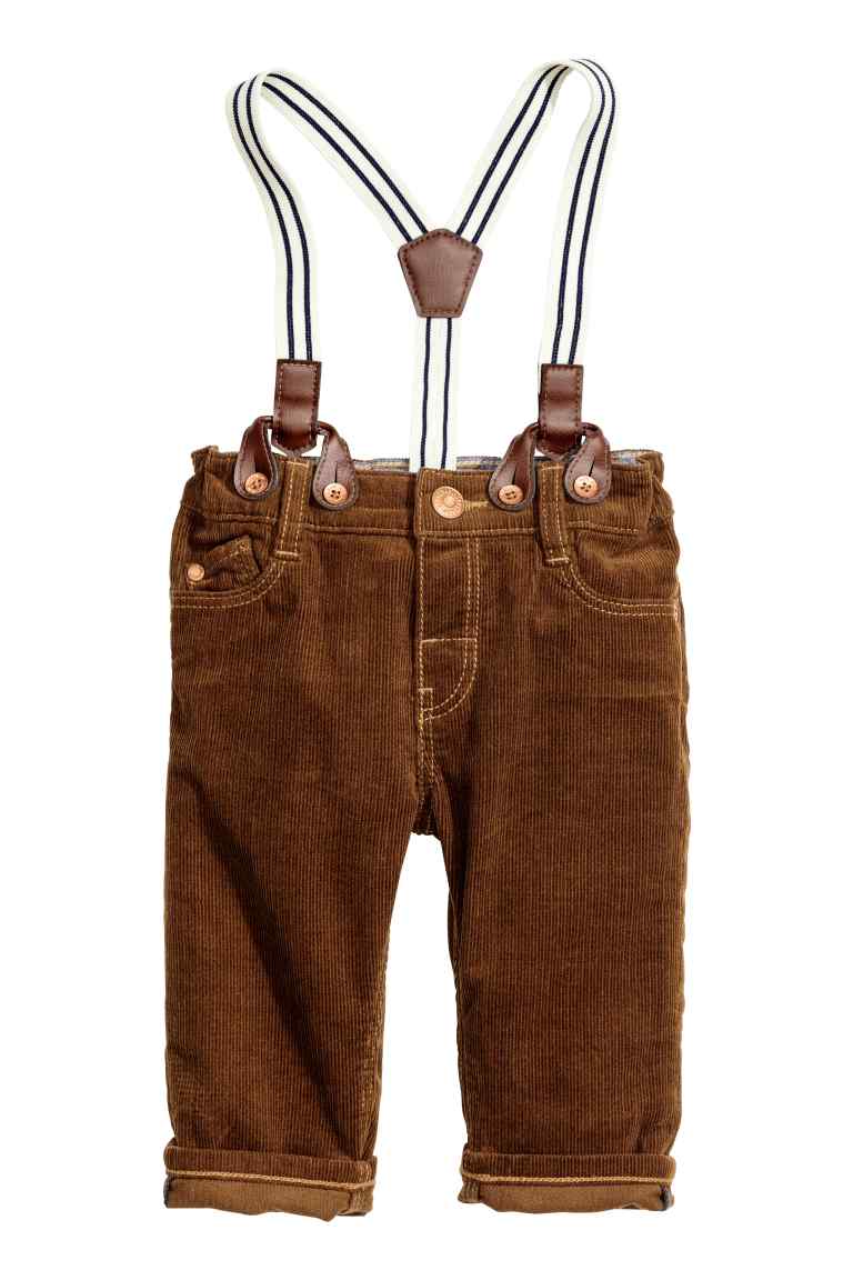 Corduroy trousers with braces